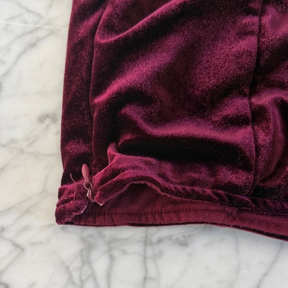 Disturbia Lisette Velour Tie Strap Corset Top - Wine Sz 6 - Picture 9 of 9